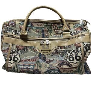 Vintage Pioneer Express Route 66 Tapestry Bag Weekender Duffel Travel Luggage